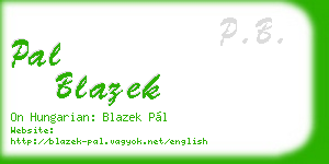 pal blazek business card